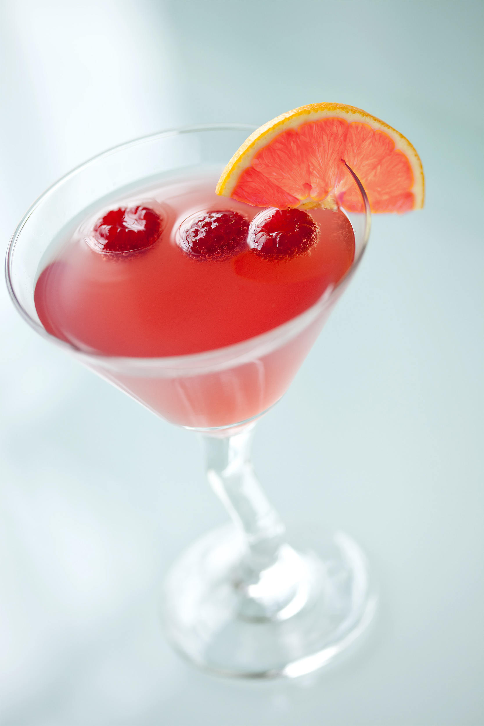 Close up of a Raspberry & Grapefruit Martini