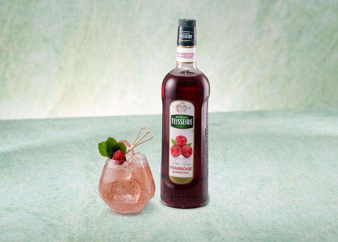 Raspberry Mint Cooler with Mathieu Teisseire Raspberry syrup