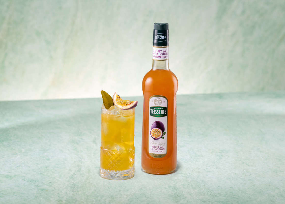 Summer Passion Fruit Iced Tea with Mathieu Teisseire Passion Fruit Syrup