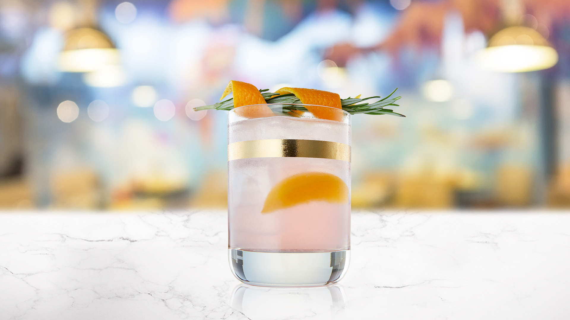 Glass of Grapefruit paradise on a marble surface