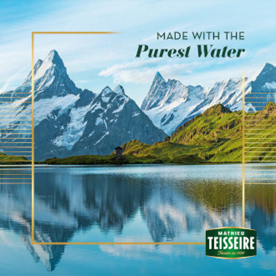 Made with the purest water - a mountain lake scene