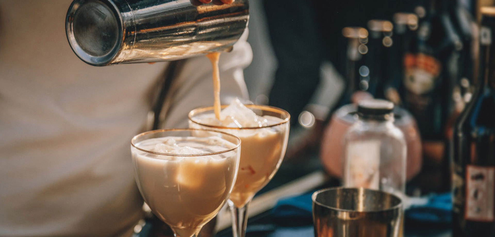 A cocktail being poured