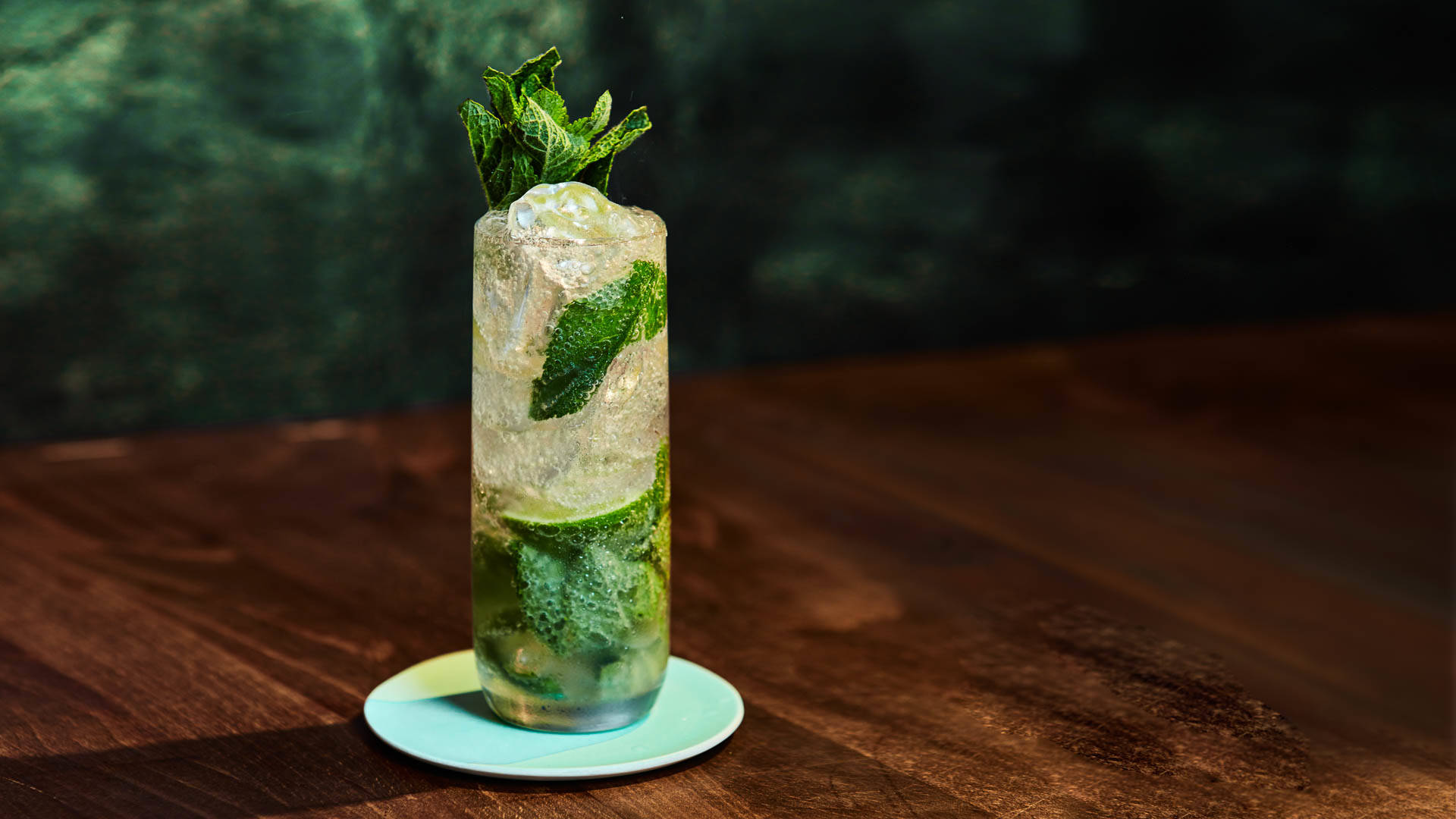 A glass of lychee nojito on a transparent background